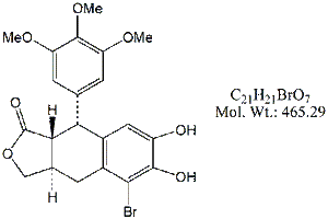 PPT55: Podophyllotoxin 4-Deoxy 5-Bromo 6,7-Dihydroxy